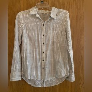 Lucky brand button up strip top.